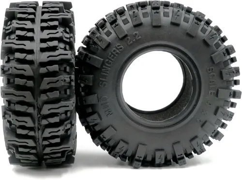 Miniatura 4 de HOBBYSOUL 2 neumáticos RC 2.2 Mud Slingers suaves y pegajosos de 4.882 in / 4.88 pulgadas para 1/10 Axial SCX10 Wraith Yeti/Traxxas TRX4 AMG 6x6