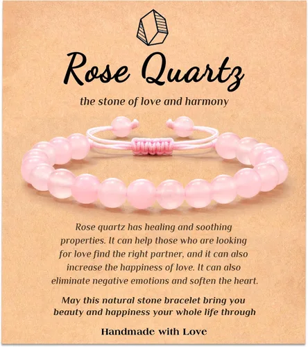 Seyaa Pulsera de yoga para aliviar el estrés y la ansiedad, piedra de cristal natural, regalos curativos para mujeres, hombres y adolescentes