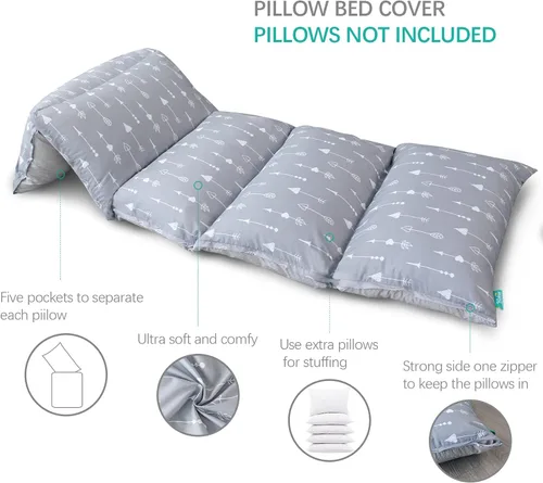 Miniatura 4 de Biloban Funda de almohada antideslizante y súper suave, gran opción para niños o adultos, perfecta para fiestas de pijamas, Flecha Queen