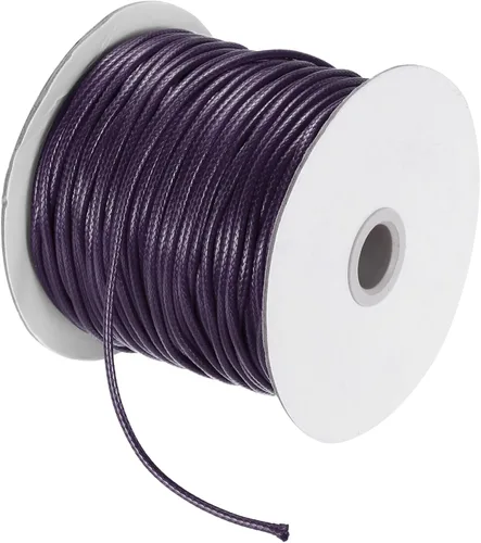 Miniatura 110 de MECCANIXITY Cordón encerado de poliéster encerado de 0.020 in, cuerda de cera de 175 yardas para hacer pulseras, collares, cuentas, joyería y Negro