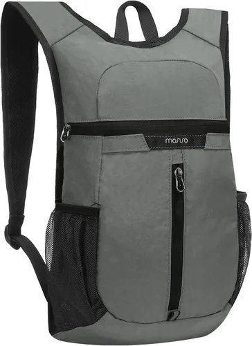 Miniatura 9 de MOSISO Mochila de senderismo ligera para senderismo, mochila plegable para viajes, bolsa de hombro plegable con bolsillo vertical frontal