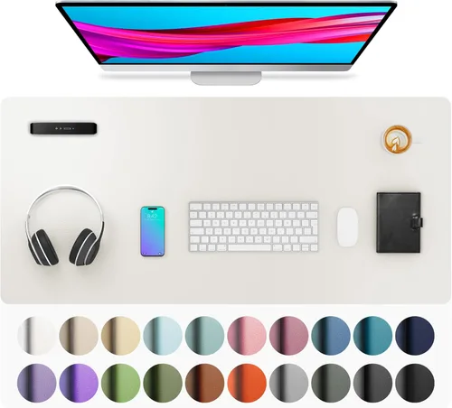 Miniatura 45 de Aothia - Protector de escritorio de cuero sintético, base para mouse, superficie antideslizante e impermeable para escribir y para laptop