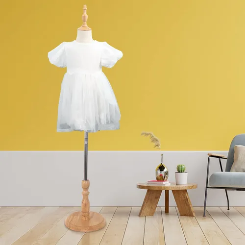 Miniatura 6 de Forma de vestido para niños con base de madera, maniquí infantil para exhibición, formas de busto corporal Maniki, 4-5 años de edad