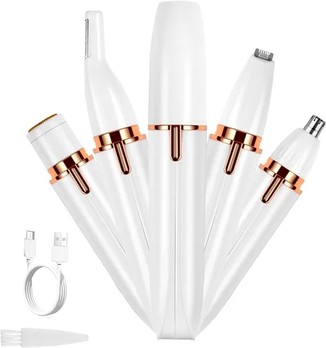 Miniatura 7 de Hicdaw Maquinillas de afeitar eléctricas para mujer, recortadora de bikini 5 en 1, afeitadora de pelo púbico, afeitadora de nariz y orejas para 5