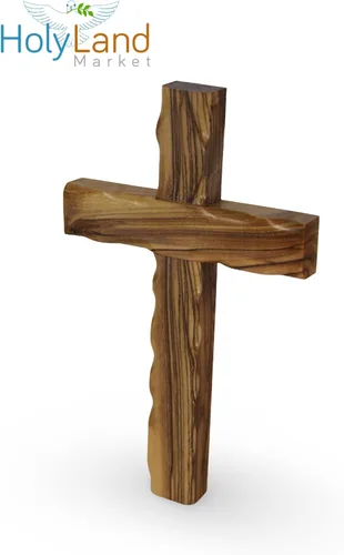Miniatura 5 de Cruz de madera de olivo de Belén con un certificado y una tarjeta con una Oración al Señor, Madera, 8 pulgadas
