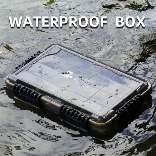 Miniatura 6 de RUNCL Caja de aparejos de pesca, impermeable, hermética, caja de aparejos de bandeja 3600/3700 con separadores ajustables, protección solar, marco 2