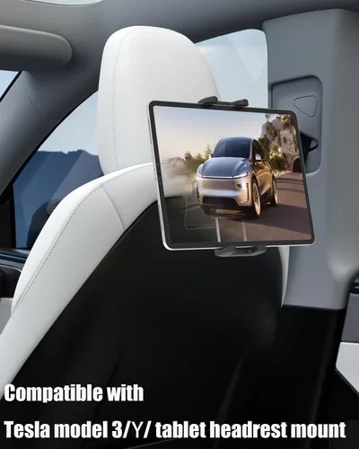 Miniatura 4 de Charchendo [Ajuste personalizado] Soporte de tableta para Tesla Model Y y Model 3, soporte de respaldo de asiento integrado para iPad Pro Air Mini
