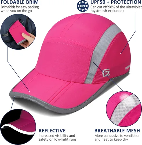 Miniatura 2 de GADIEMKENSD Sombrero reflectante plegable para exteriores, diseño sin estructura, protección solar UPF 50+, sombreros deportivos para mujeres
