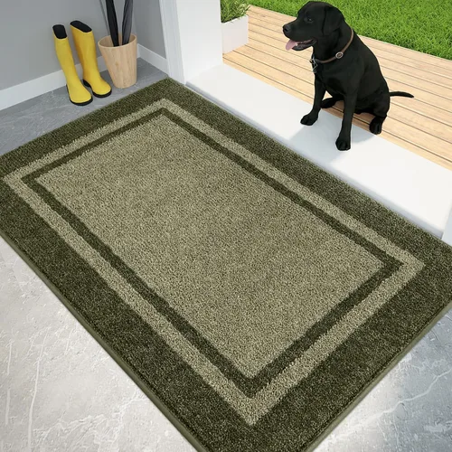Miniatura 32 de PURRUGS Tapete para puerta con atrapamiento de suciedad, 20 x 32 pulgadas, antideslizante, lavable a máquina, tapete de entrada, tapete para puerta