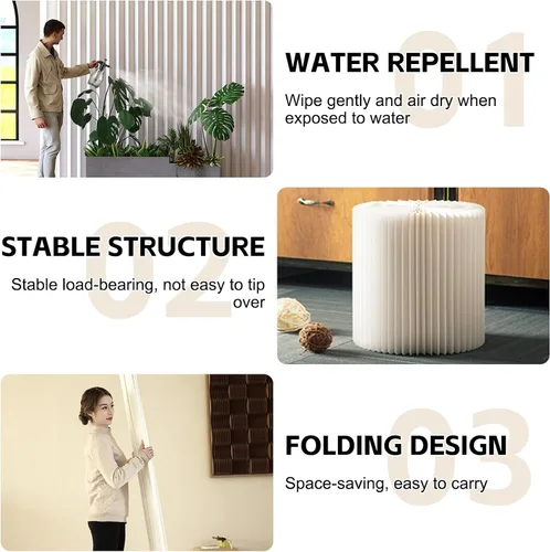 Miniatura 4 de Divisor de habitación de papel,Pantallas de privacidad plegables,Papel divisor de habitación de oficina empresarial,Pantalla de división portátil