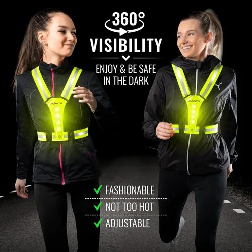 Miniatura 6 de Chaleco Reflectante LED Avanto, Original, Equipo Reflectante para Correr Recargable USB-C, Luces para Corredores, Equipo de Alta Visibilidad