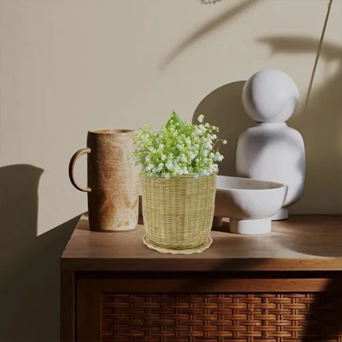 Miniatura 3 de Zerodeko Cesta de almacenamiento tejida con tapa versátil organizador de cocina para verduras, juguetes y artículos diversos, decoración rústica