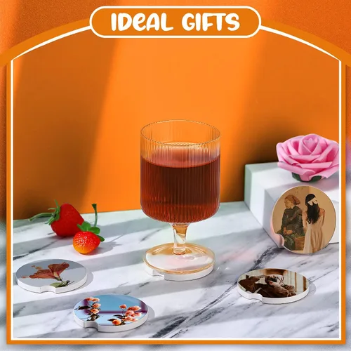 Miniatura 5 de Frienda Portavasos de cerámica para sublimación de automóvil, arenisca para taza de automóvil con muesca para el dedo para una fácil extracción