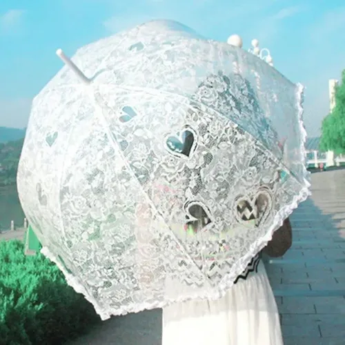Miniatura 6 de Siepasa Paraguas transparente de burbujas para mujer paraguas de cúpula transparente con mango clásico de gancho para bodas de caballeros y damas
