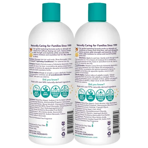Miniatura 2 de Fairy Tales Curly-Q Champú hidratante y acondicionador para niños, sin parabenos, sulfatos, gluten y nueces, para todo tipo de rizos, incluido
