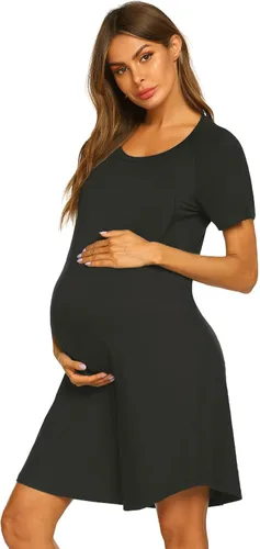 Miniatura 2 de Ekouaer - Vestido 3 en 1 para maternidad, trabajo de parto y lactancia prenda para hospital, para dormir y amamantar.