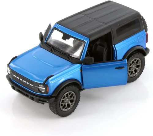 Miniatura 2 de Ford Bronco 2022 - Parte superior cerrada, azul - Kinsmart 5438DA/B - Modelo de automóvil fundido a presión a escala 1/34