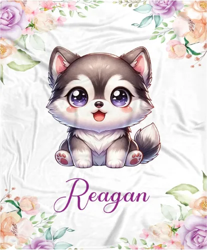 Miniatura 59 de Manta de bebé personalizada para niñas y niños pequeños, recién nacidos, regalos personalizados de vaca floral con nombre y texto, 40 x 30 pulgadas