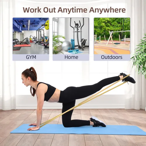 Miniatura 7 de Sportneer Bandas de resistencia para entrenar: bandas de dominadas de 5 a 130 libras, 5 niveles, bandas de ejercicio con asas y anclaje de puerta