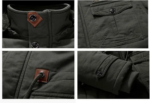 Miniatura 7 de CRYSULLY - Abrigo de invierno con capucha extraíble para hombre