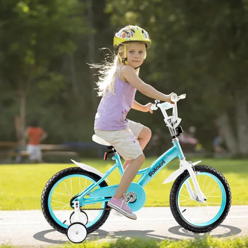 Miniatura 10 de Bicicleta para niños de 14, 16 y 18 pulgadas para niños y niñas de 3 a 9 años, bicicleta infantil con campana y ruedas de entrenamiento, múltiples