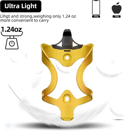 Miniatura 2 de ROCKBROS Soporte para botella de agua para bicicleta, ligero, resistente, aleación de aluminio, jaula para bebidas con tornillos, soportes
