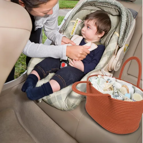 Miniatura 5 de XUANGUO Organizador Grande de Pañales para Bebé con Cuerda para Niña o Niño, Cesta de Almacenamiento para Guardería, Porta pañales Portátil, Bolsa