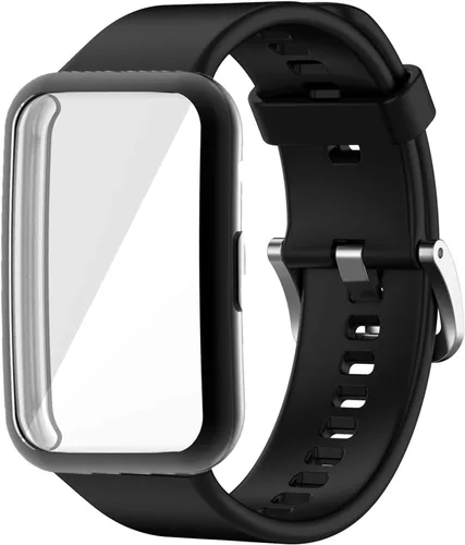 Miniatura 4 de YOUkei Sport - Correa deportiva de repuesto de silicona suave compatible con Huawei Watch FIT, Bluetooth, SmartWatch (paquete de 2, blanco y negro)