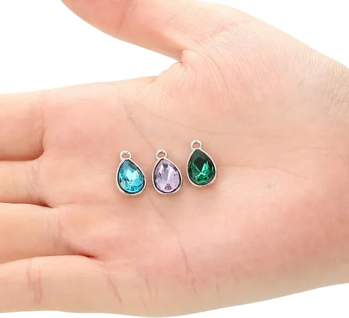 Miniatura 5 de Hicarer 52 colgantes de gota de agua, abalorios de cristal, diamantes de imitación, lágrima, joyería para mujer, fabricación de collares, joyas