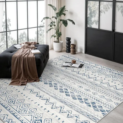 Miniatura 55 de Miukiki Alfombra marroquí lavable de 2 x 3 pies para sala de estar, antideslizante, plegable, grande y suave, para comedor y dormitorio