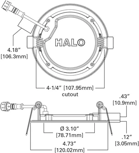 Miniatura 4 de HALO HLB - Luz empotrable LED de 4 pulgadas, sin lata fina con temperaturas de color seleccionables, atenuación de 0-10V, entrada de 120-277V