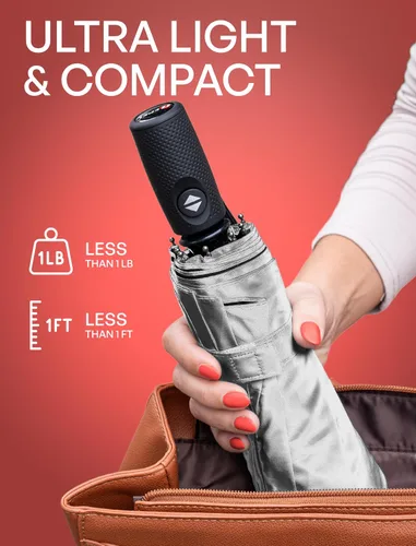 Miniatura 118 de REPEL Windproof Travel Umbrella - Compact & Withstands Winds up to 85MPH , Strongest Premium Auto Folding Umbrella for Rain and Sun - Durable, Light