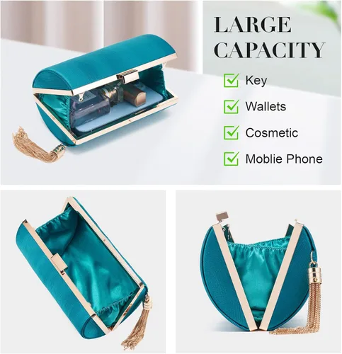Miniatura 3 de Bolso de mano para mujer, bolso de noche con flecos, bolso de mano para mujer, bolso de mano de boda, bolso de mano con cadena, bolso cruzado