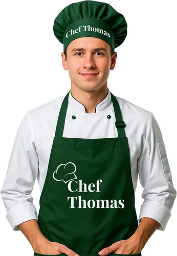 Miniatura 3 de Delantal de chef con nombre personalizado, regalos personalizados para hombres, regalos para mujeres, delantales para mujeres con bolsillos, regalos