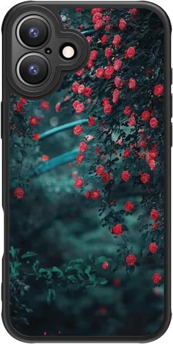Miniatura 22 de FUNMIKO Funda para iPhone 16 Plus, carga inalámbrica y protección de grado militar, diseño floral moderno para mujeres y niñas, funda antideslizante