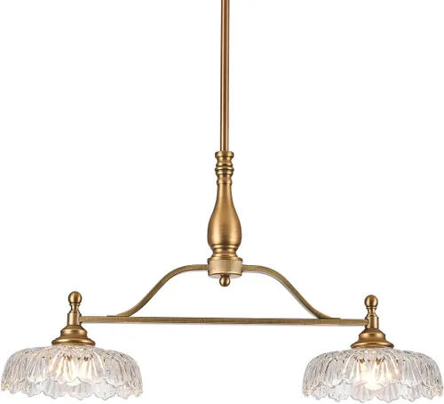 Miniatura 10 de HDDFL Glass Chandelier Ceiling Pendant Lighting Fixture 2 Lights Hanging Lamp for Bedroom Living Room Mater Room Hallway