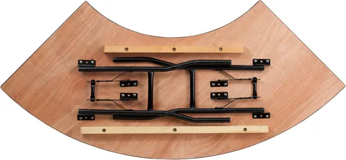 Miniatura 3 de BizChair Mesa plegable para banquetes de madera serpentina de 5.5 pies x 2 pies