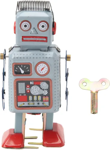 Juguete robot, juguete de robot de cuerda vintage, reloj de movimiento para caminar, juguete retro de hojalata para accesorios de fotos, decoración,