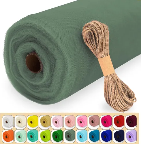 Miniatura 18 de Rollo de tela de tul, 54 pulgadas x 10 yardas (30 pies) de tul para decoración de boda, tutú de fiesta, telón de fondo, baby shower, faldas de mesa