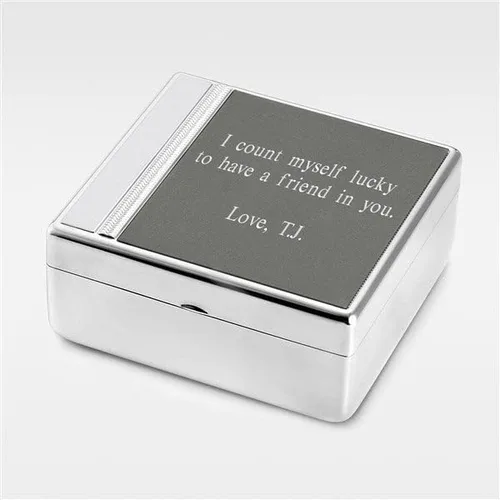 Miniatura 2 de THINGS REMEMBERED Caja de recuerdo grabada de plata y bronce (personalización gratuita)