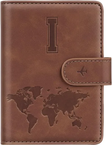Miniatura 21 de Funda para Pasaporte Personalizada con Letra de la A a la Z, Billetera de Viaje con Bloqueo RFID, Funda para Pasaporte, Estuche para Pasaporte