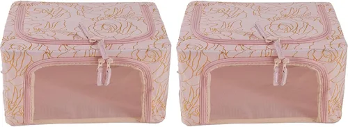 Miniatura 10 de Periea Beau - Paquete de 2 cajas de almacenamiento de 74 L (20.9 x 15.7 x 13.8 in), plegables y apilables de tela, bolsas de almacenamiento