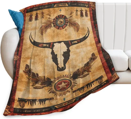 Miniatura 29 de Dynova Manta Azteca Occidental Acogedora de Felpa del Suroeste Nativo Mantas de Lanzar Difusas de Franela de Vellón Regalos de Tribu Navajo