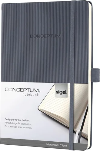 Miniatura 25 de Sigel Cuaderno CO120 CONCEPTUM®, negro, Tapa dura, liso con hoja guía rayada, aprox. A5, con numerosas características