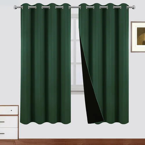 Miniatura 52 de LEMOMO Cortinas 100% opacas de 52 x 95 pulgadas, 2 paneles de oscurecimiento con aislamiento térmico para dormitorio Negro
