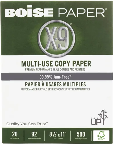 Miniatura 9 de Boise Paper X-9 - Papel de copia multiusos – Sin resma (2000 hojas) Carta de 8.5 x 11 pulgadas SPLOX (caja de fácil transporte) 92 blanco