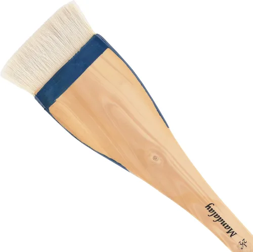 Miniatura 9 de Creative Mark Mandalay - Cepillo profesional de merluza para cabello de cabra – Brocha de pintura de 1-1/2 pulgadas de ancho con mango de paleta