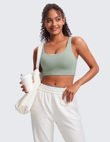 Miniatura 105 de CRZ YOGA Butterluxe - Brasier deportivo con espalda en U para mujer, cuello redondo, acolchado, de bajo impacto, para yoga, entrenamiento