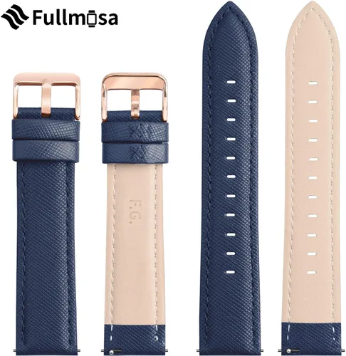 Miniatura 7 de Fullmosa Cross - Correa de repuesto de reloj de pulsera en cuero auténtico para hombres y mujeres, 0.551 in, 0.630 in, 0.709 in, 0.787 in, 0.866 in