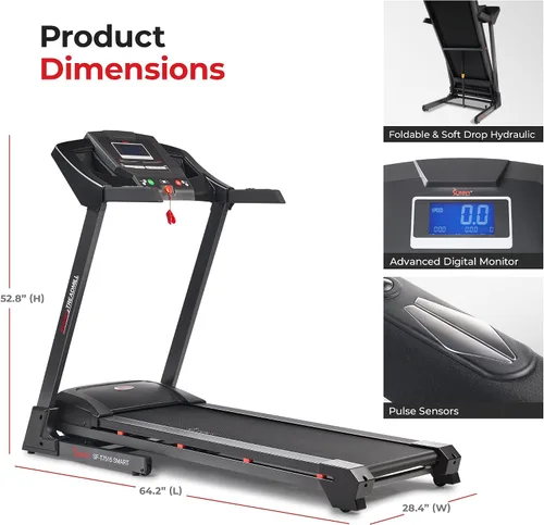 Miniatura 7 de Sunny Health & Fitness Exercise Treadmills Double Deck Sizes and Incline Features with Bluetooth & SunnyFit App